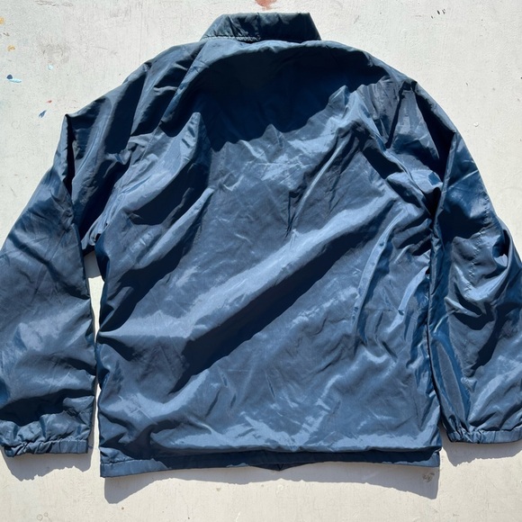 Men's Vintage Windbreaker Navy Blue Newspaper Route M 70s 80s Nylon Classic - Picture 9 of 13
